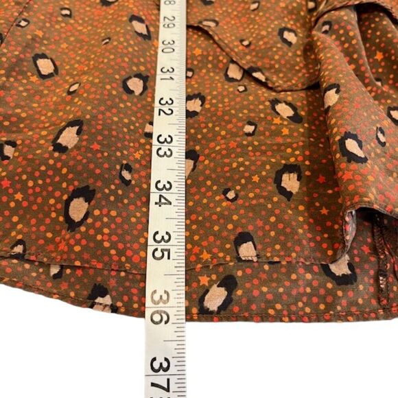 Slate & Willow Silk Rust Leopard Print Mini Dress Tiered Layers Women's Size 10 - Picture 13 of 13